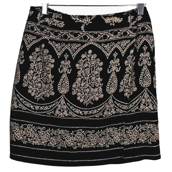 Monte' Womens True Wrap Button Closure Italian Material Lined Black Tan Skirt 10 - Picture 1 of 10